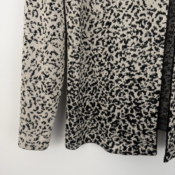 MING WANG Knit Blazer Jacket Womens Medium Animal Print Cheetah Old Money Chic - Picture 7 of 16